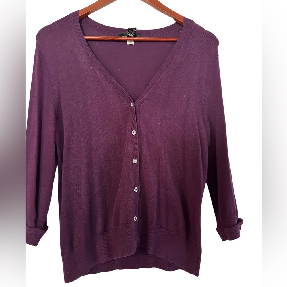 Purple cardigan